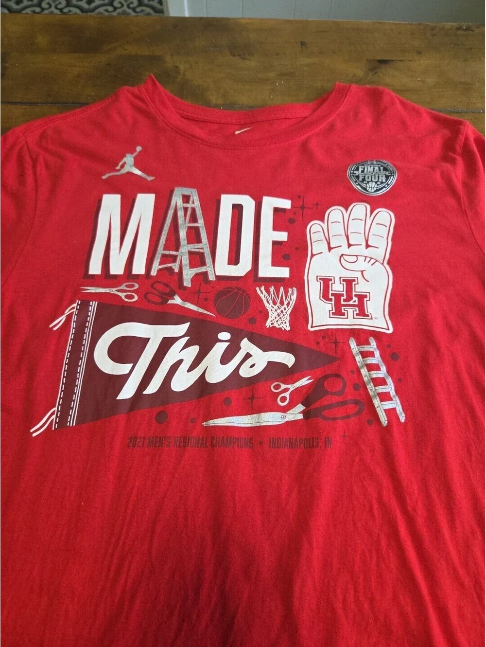 Jordan Brand Houston Cougars 2021 Final Four Locker Room Shirt Red XL NCAA